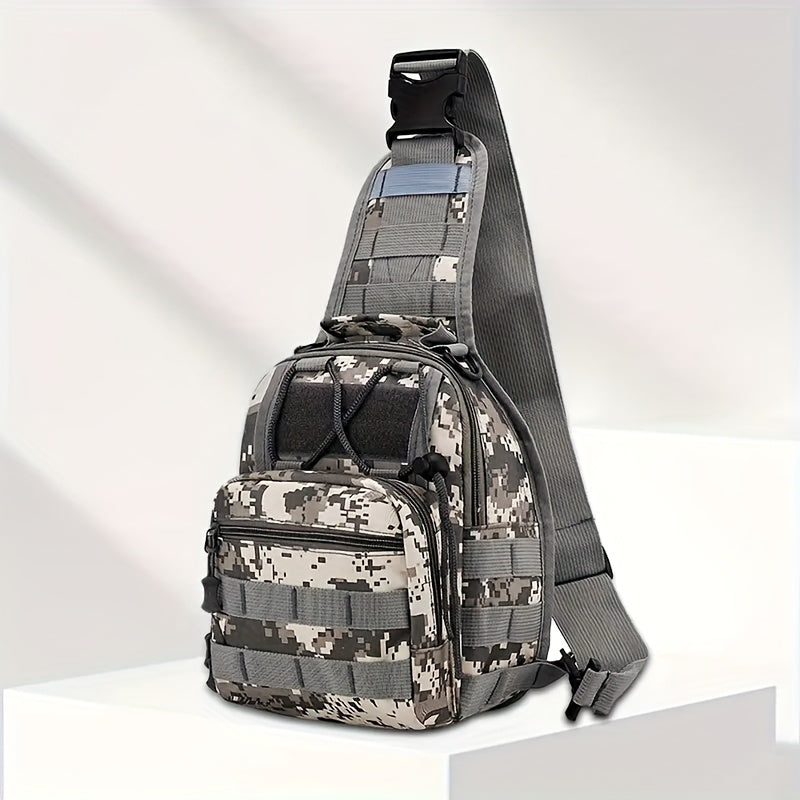 Compact Tactical Sling Backpack with Flag-Patch and Camo Options across Six Complete Checkout Styles