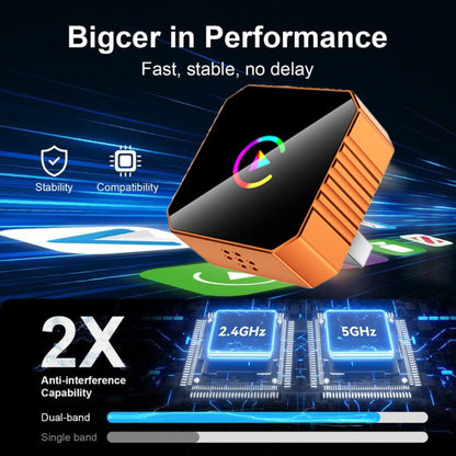 Compact USB Adapter for Factory Wired CarPlay or Android Auto Systems with Orange or Black Checkout Options
