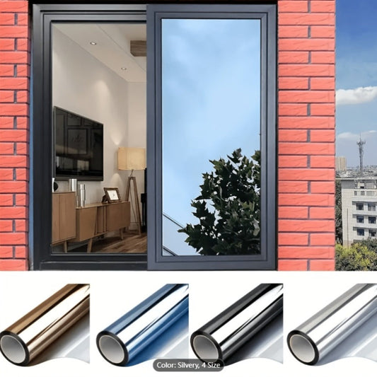 One Way Window Film Static Cling No Glue - Heat Control Anti-Glare Sun Blocking Reflective Mirror Tint for Home Office Hotel