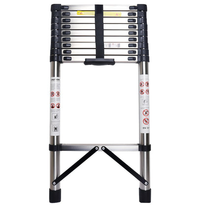 Telescoping Extension Ladder Aluminum, 6.5 / 8.5 / 10.5 / 12.5 FT Folding Telescopic Ladder, Easy Store