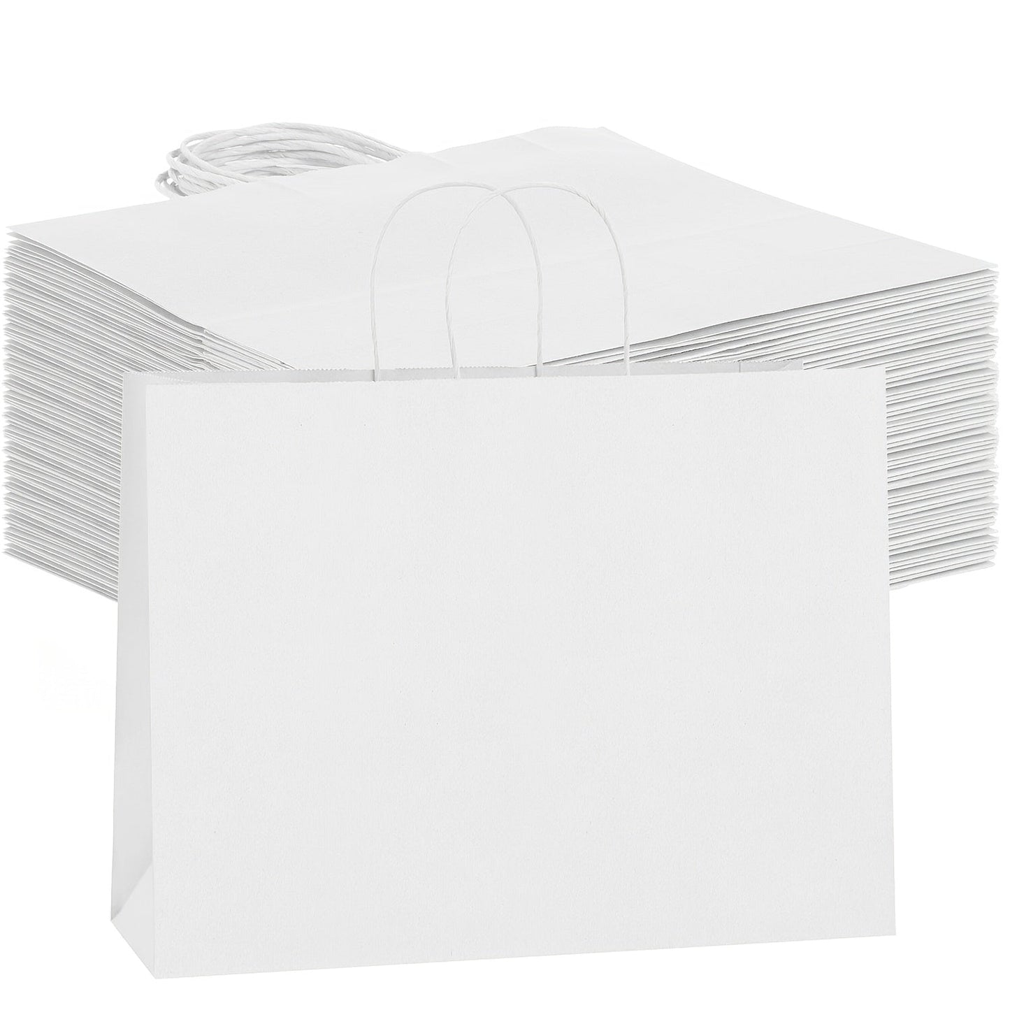 Shopping Bags with Handles 49pcs | 16x6x12 Inch Large Retail Gift Bags Bulk | Clothing Boutique Bags for Birthday, Wedding, Mother's Day
