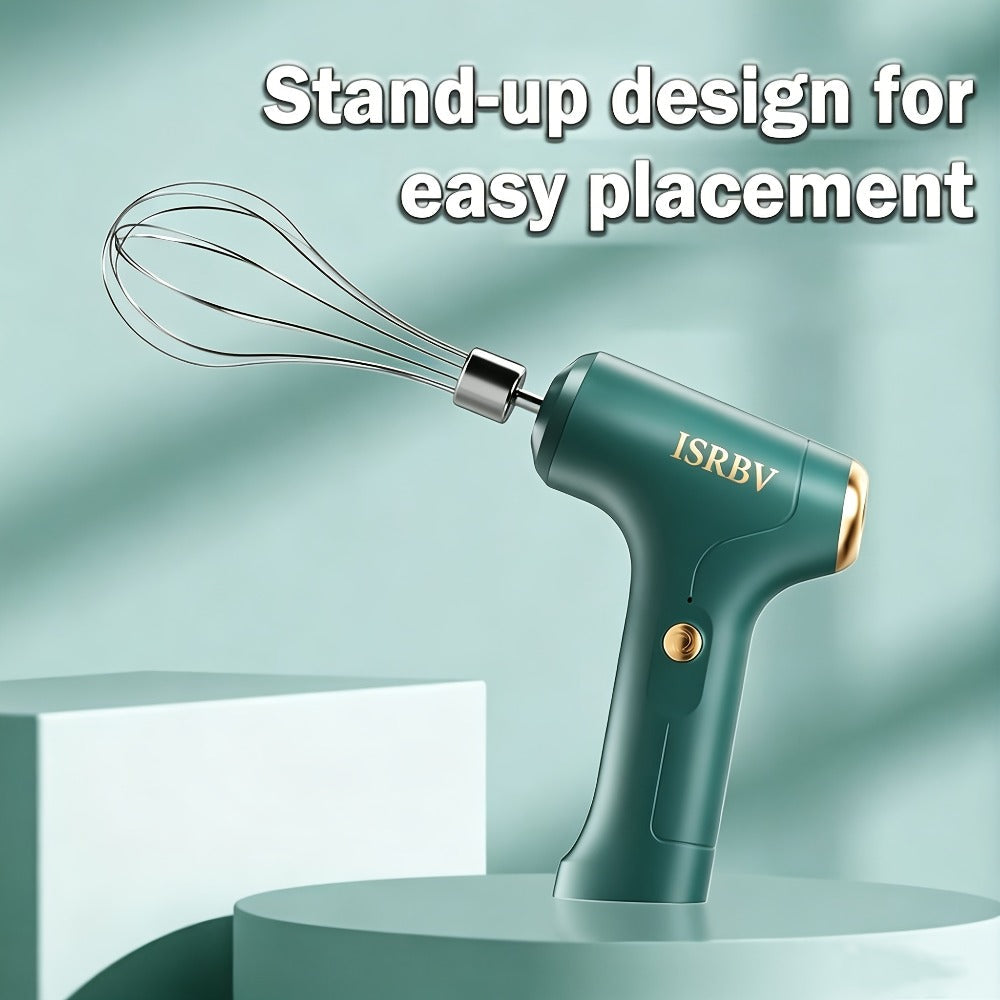 Cordless Electric Hand Mixer Mini USB Rechargeable Whisk Beater 1500RPM for Whipping Cream for Home Cooking, Dining and Outdoor Meals