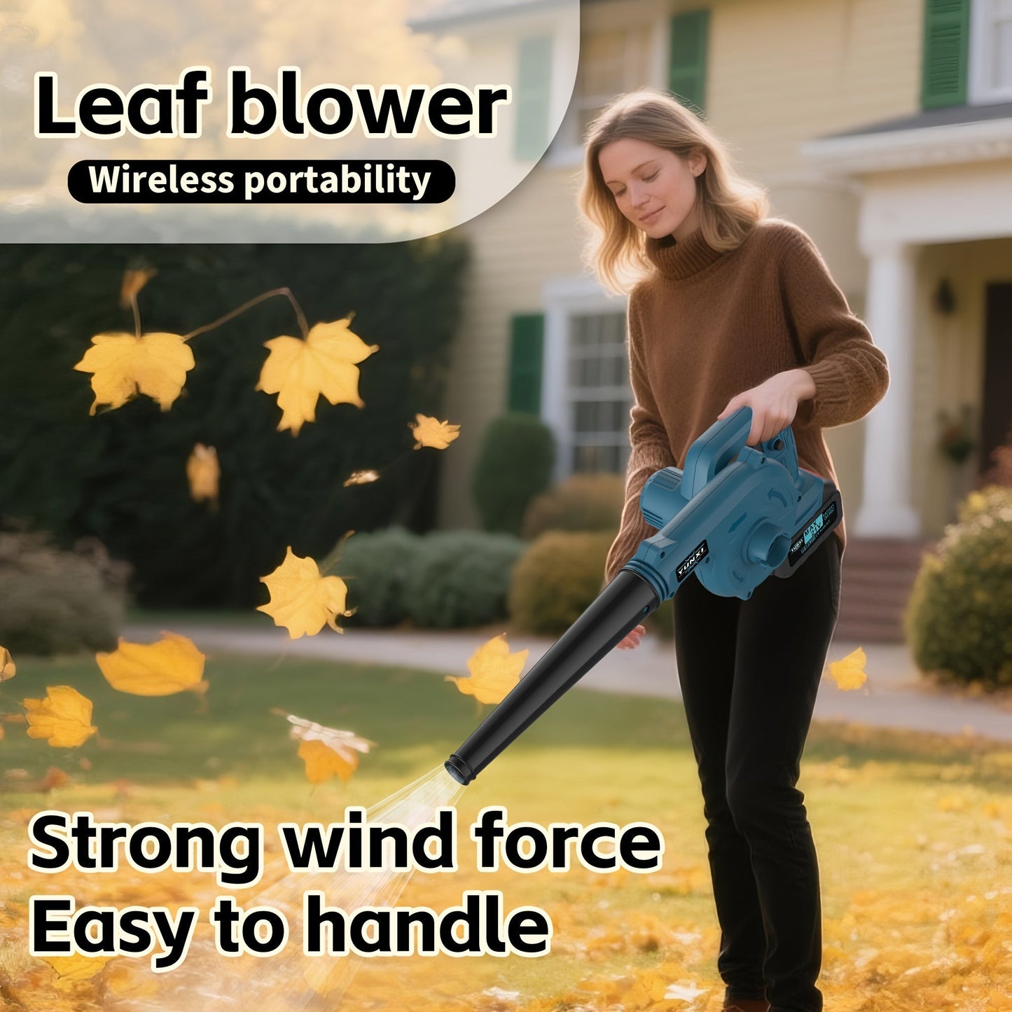 Cordless Leaf Blower, Portable Electric Handheld Blower Lawn Garden Car for Garden, Patio and Yard Use