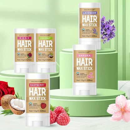 Hair Wax Stick 5 Pack Flyaway Control Edge Control with Jojoba Oil for Home, Travel and Salon Hair Styling