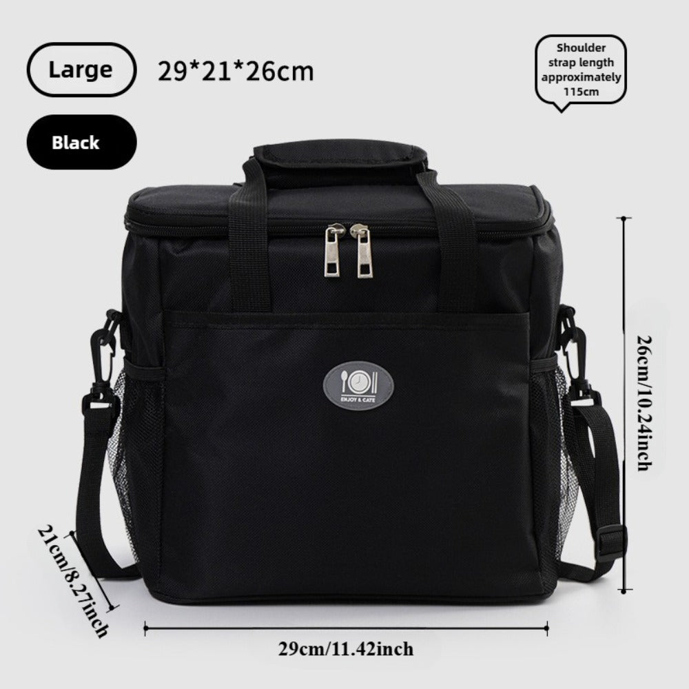 Rectangular Lunch Bag Tote, 29 x 21 x 26cm with Front Pocket, Two Mesh Side Pockets and Four Colors