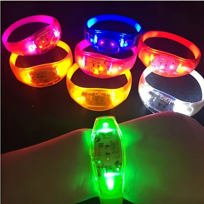 Sound Activated Light Up Bracelets Bulk 20/50 Pcs Glow Wristbands Voice Controlled Flashing LED Bracelet for a Home Lash Beauty Routine