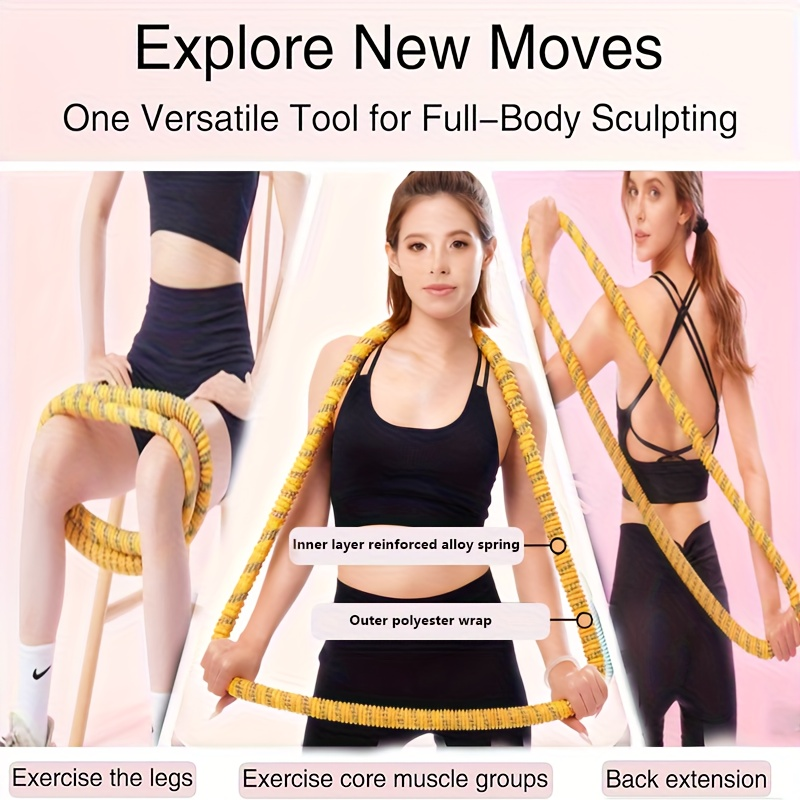 Foldable Pilates Ring Fitness Circle with Soft Spring – Silent Full-Coverage Non-Pinching Waist Trainer Exercise Circle