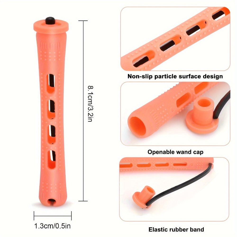 50pcs Soft Foam Perm Rods Heatless Hair Rollers with Comb – No-Heat Flexible Curl Rods for Long-Lasting Curls, Waves & Ringlets