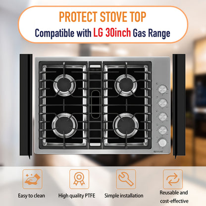 Gas Stove Burner Cover Mat Non-Stick Reusable Stove Top Protector for LG 30-Inch Gas Stove, Oil-Resistant High-Temp Safe