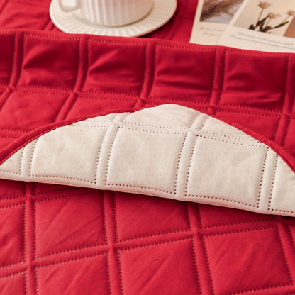 Sofa Cover Three-Piece Soundwave Embossed Set with Sofa Panel, Two Armrest Covers and Backing Mat
