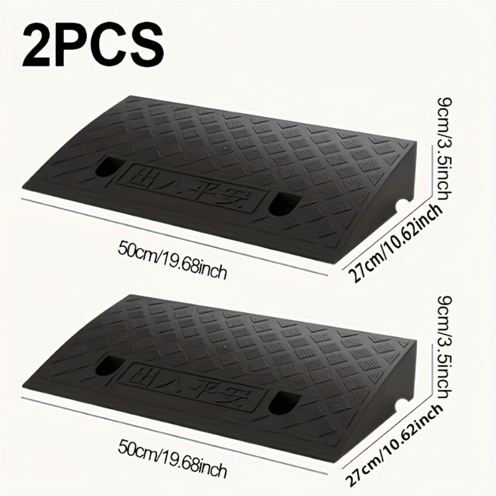 Curb Ramps 2-Pack Portable Heavy Duty Plastic Threshold Ramp Set for Low Clearance Cars Motorcycles Wheelchair – 19.68"L x 10.6"W