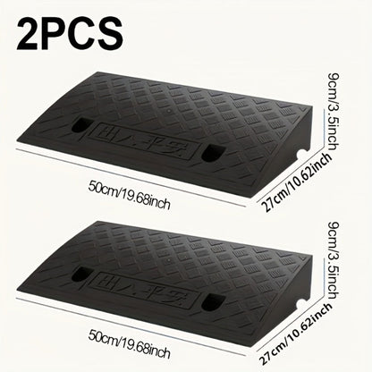 Curb Ramps 2-Pack Portable Heavy Duty Plastic Threshold Ramp Set for Low Clearance Cars Motorcycles Wheelchair – 19.68"L x 10.6"W
