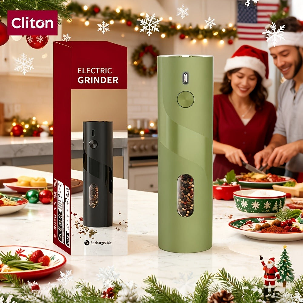 Electric Salt and Pepper Grinder Set, Rechargeable Mills with LED Light, Adjustable Coarseness & 3.72oz for Home Kitchen
