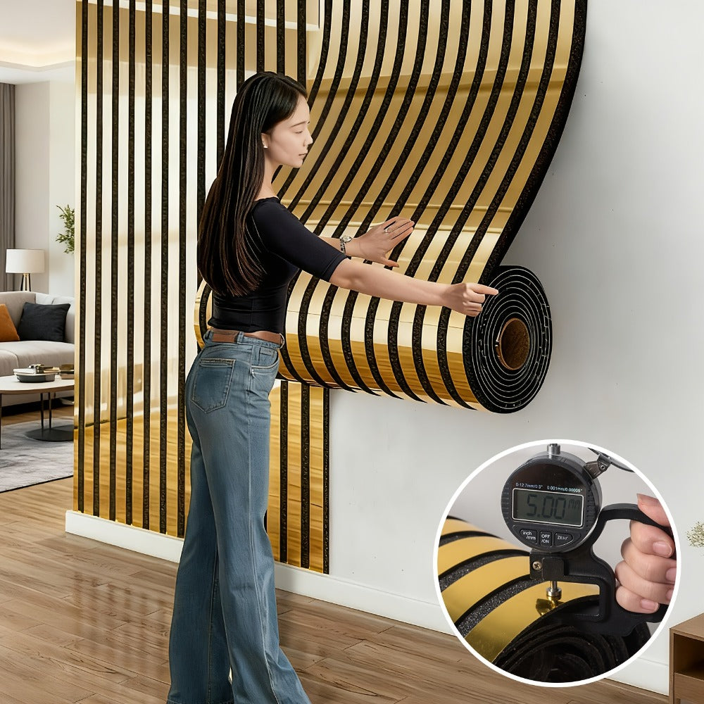 Luxury Mirror 3D Wallpaper Roll Self Adhesive Peel and Stick PVC Vinyl Film Grid Vertical, for Entryways, Bedrooms and Living Spaces