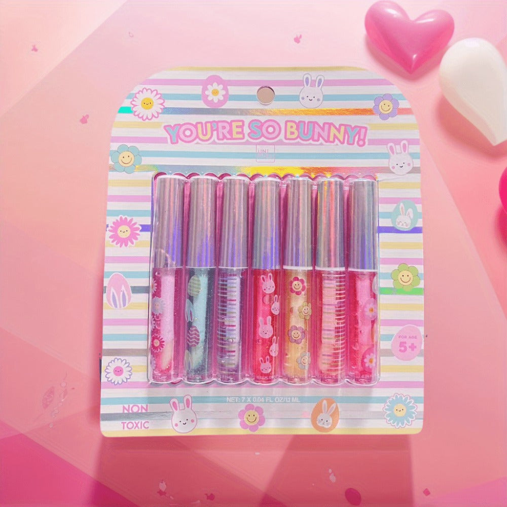 Lip Balm 7-Flavor Mini Gift Box with 0.04oz Twist-Up Tubes and Colorful Display Box Packaging