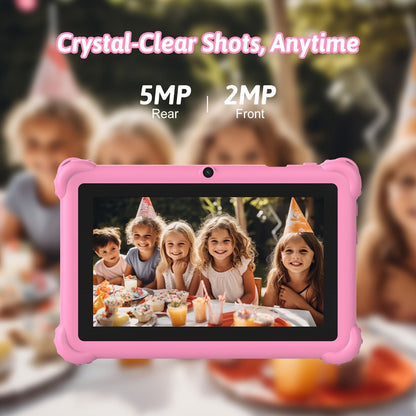 Kids Tablet 7 Inch with 4GB RAM, 32GB Built-In Storage, 512GB Expansion Support and Protective ABS Case