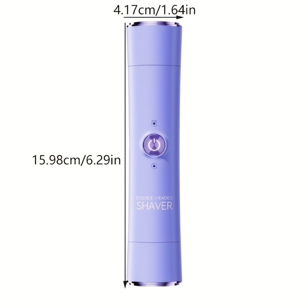Electric Epilator for Women Double Head USB Rechargeable Hair Removal Shaver Bikini Trimmer Body Private Area Grooming Device
