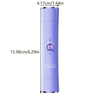 Electric Epilator for Women Double Head USB Rechargeable Hair Removal Shaver Bikini Trimmer Body Private Area Grooming Device