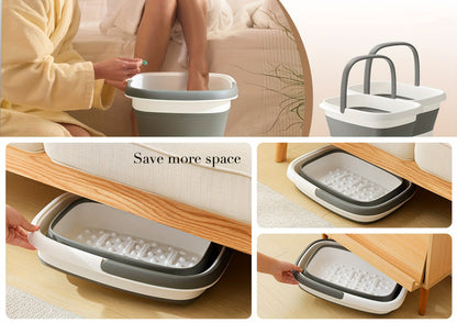 Foldable Foot Bath Tub Collapsible Foot Soak Basin 3.96 Gallon with Carry Handle Portable Pedicure Soaking Tub Space-Saving Easy Clean