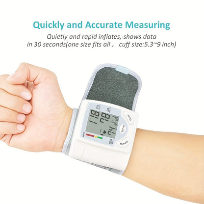 Wrist Blood Pressure Monitor Rechargeable - Digital BP Monitor with Large LCD, Voice Broadcast, 2×99 Memory & USB Charging