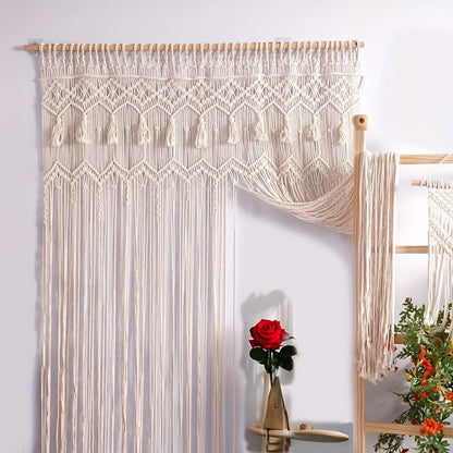 Bohemian Tapestry Wall Hanging – Large Boho Woven Wall Decor with Boho-Chic Patterns, Vertical Macrame Style Tapestry for Bedroom Living