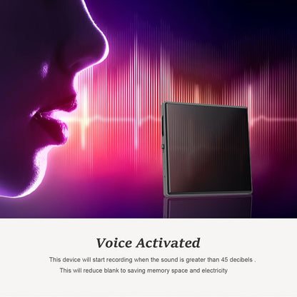 Voice Activated Recorder with AI Noise Reduction, 3072Kbps HD Audio Quality, 64GB Storage Up to 4000 Hours