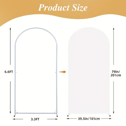 Two-Piece Fitted Arch Photography Backdrop Cover Set for 6-Foot and 6.6-Foot Compatible Frames