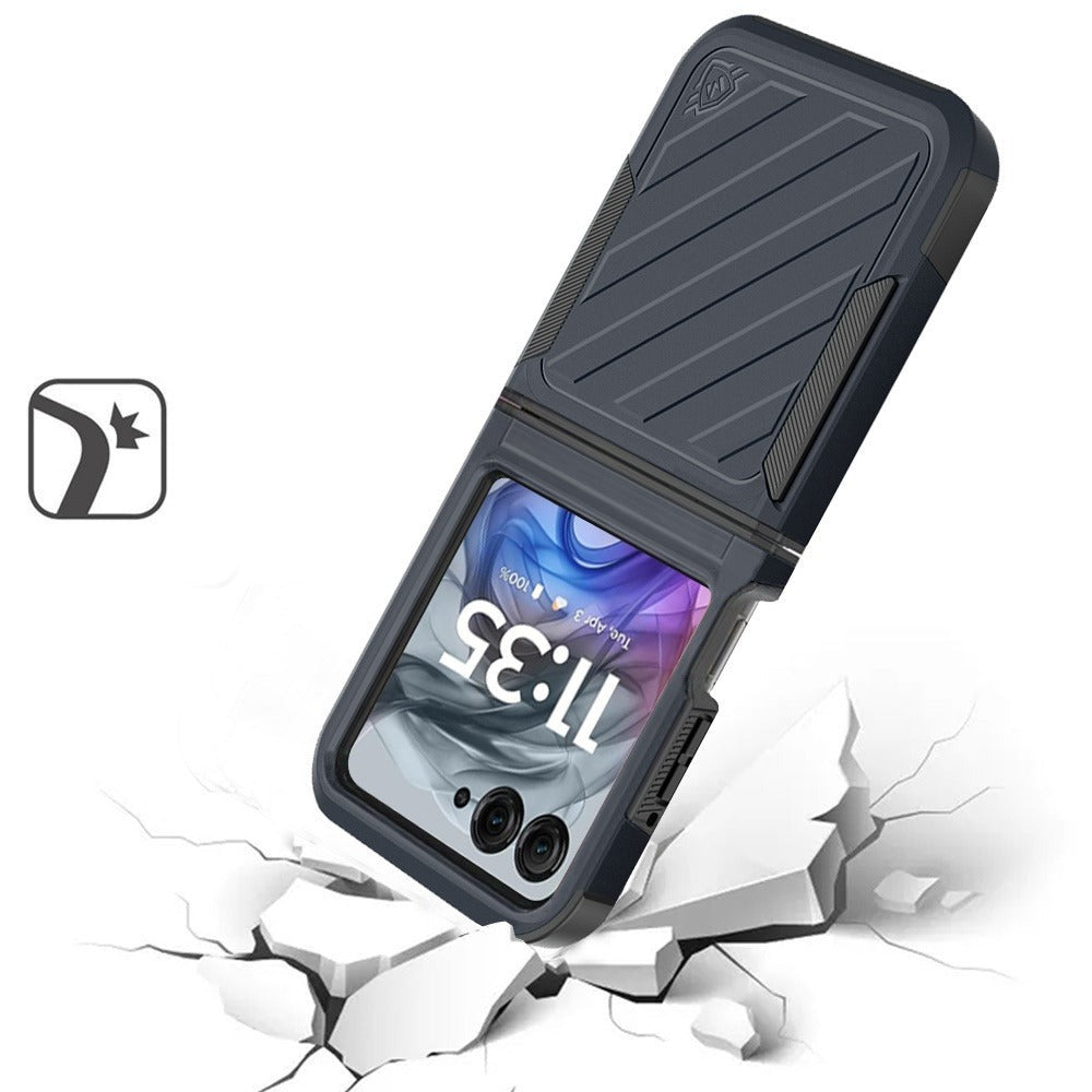 Phone Case Navy Dual-Layer PC and TPU Cover for Motorola Razr 2024 in a Single-Color Configuration