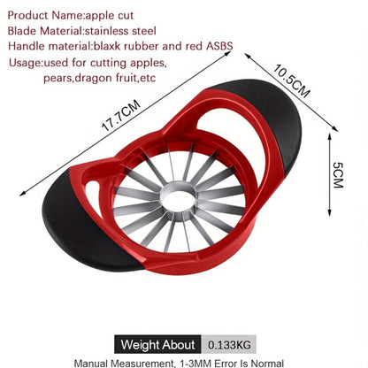 Apple Cutter Slicer 12-Blade Large Ultra-Sharp Stainless Steel, One-Press Core Remover Divides into 12 Pieces
