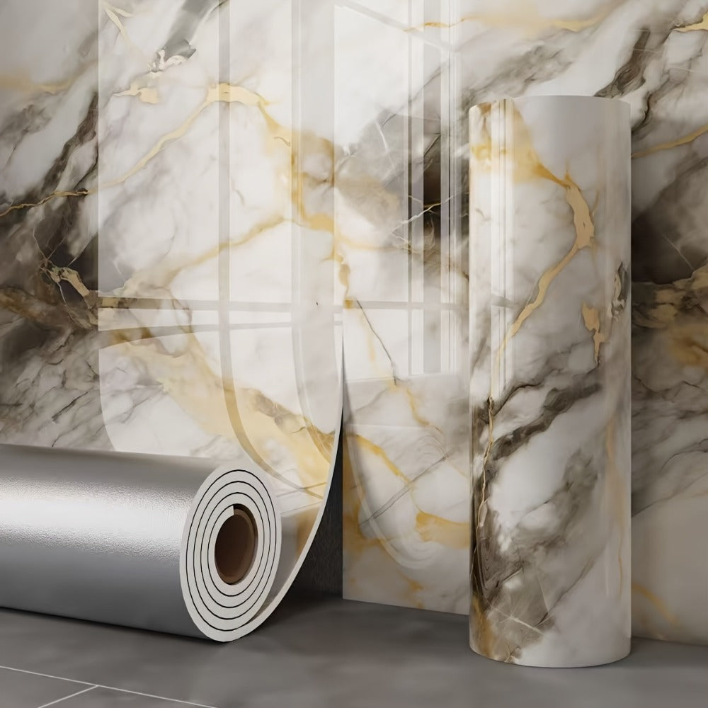 3D Marble Peel and Stick Wall Tile Stickers Self Adhesive Removable Wallpaper Roll for Kitchen Backsplash Bathroom Living Room Bedroom Wall