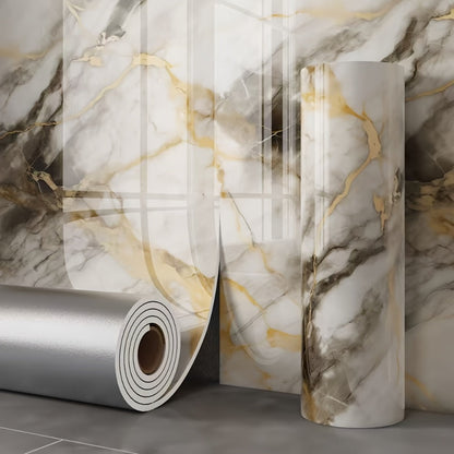3D Marble Peel and Stick Wall Tile Stickers Self Adhesive Removable Wallpaper Roll for Kitchen Backsplash Bathroom Living Room Bedroom Wall