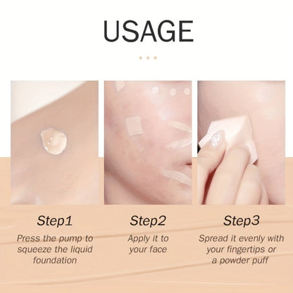 BB Cream 2 Pcs Set Waterproof, Pore-Minimizing Full Coverage Foundation with Blemish Concealer & Glycerin Hydration
