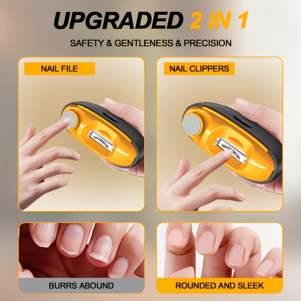Electric Nail Clipper for Seniors Adults Kids - 4-in-1 Rechargeable Toenail Trimmer with 3 Speeds