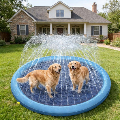 Dog Splash Pad for Large Dogs Extra Thick 0.6mm, Sprinkler Pool & Cooling Mat for Jumbo & Big Breeds