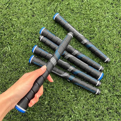 Oversized Golf Grips 10-Pack | Jumbo Blue Soft Rubber Anti-Slip Golf Club Grips for Iron & Wood Clubs – Ergonomic Precision Control Design
