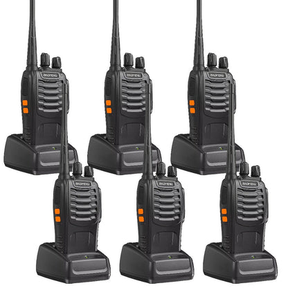 Baofeng UHF Walkie Talkies 16CH 5W, 2/4/6/8/10/12 Pack Two-Way Radios, USB Rechargeable 1500mAh Battery