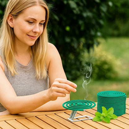Lemongrass Spiral Incense Coils 10 Pack - Large Natural Herbal Incense for Outdoor Patio, Camping