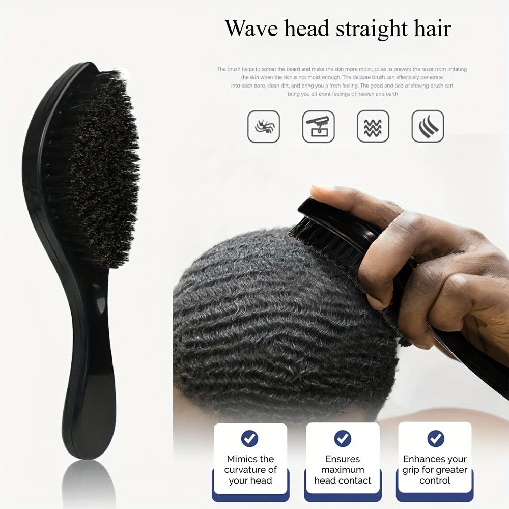 360 Wave Brush for Men with Heavy-Duty Nylon Bristles & Non-Slip ABS Handle – Professional Wave Training, Curl Defining & Updo Styling Tool