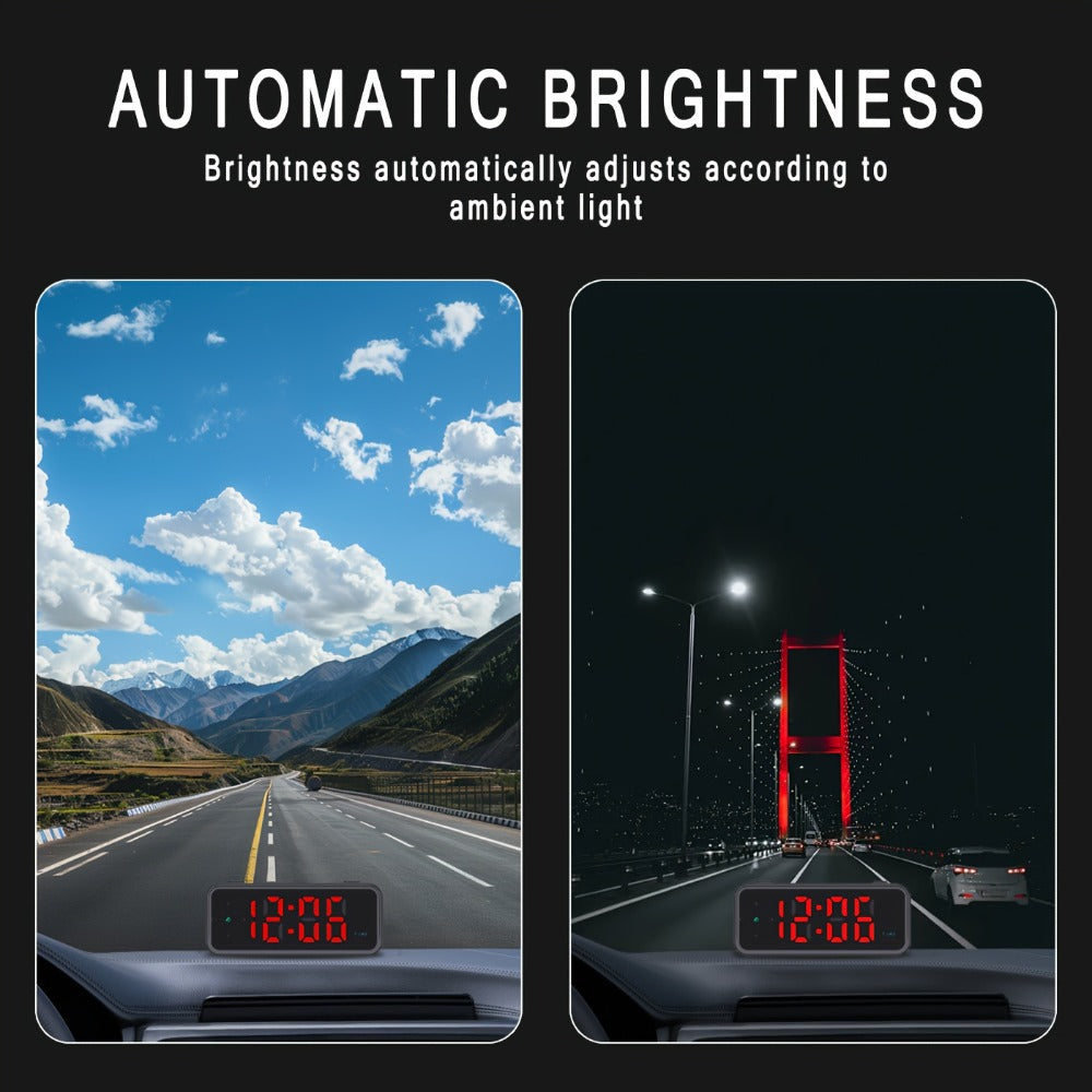 GPS HUD Speedometer Head Up Display – Digital Car Speed Meter Plug & Play, KMH MPH Switch, Multi-Color Display for All Vehicles