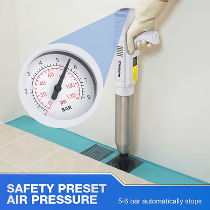 Electric Toilet Plunger 8V Cordless, High-Pressure Pneumatic Toilet Unclogger with Real-Time Pressure Display