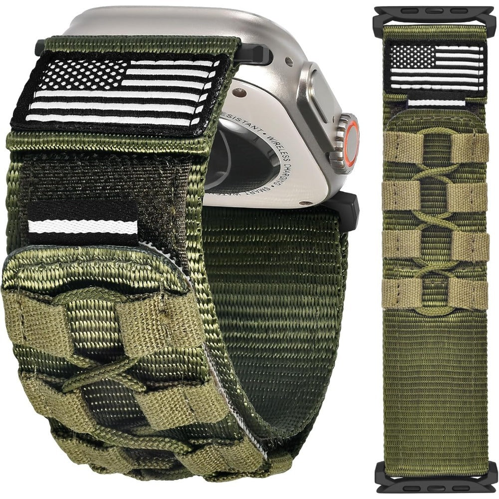 Rugged Nylon Apple Watch Band Men Sport Loop Woven Adjustable Hook Loop Strap Compatible for an Everyday Personal Care Routine