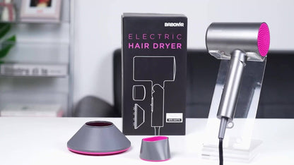FZ201-Style 1875W Hair Dryer with Circular Rear Intake, Gray or White Finish and Three Pictured Attachments