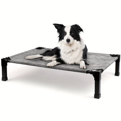 Elevated Dog Bed Cooling Raised Cot with Metal Frame – Washable Breathable Mesh, No-Slip Feet, Portable Dog Cot for Indoor & Outdoor Use