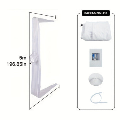 Portable AC Window Sealing Strip Universal | Adjustable Air Conditioner Exhaust Hose Seal Kit with Zipper & Adhesive | 4M 5M 220" 236" Sizes