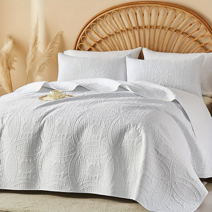 Quilt Set 2-3pcs – Lightweight Microfiber Bedspread Coin Pattern Coverlet All Seasons Twin Full Queen King Cal King