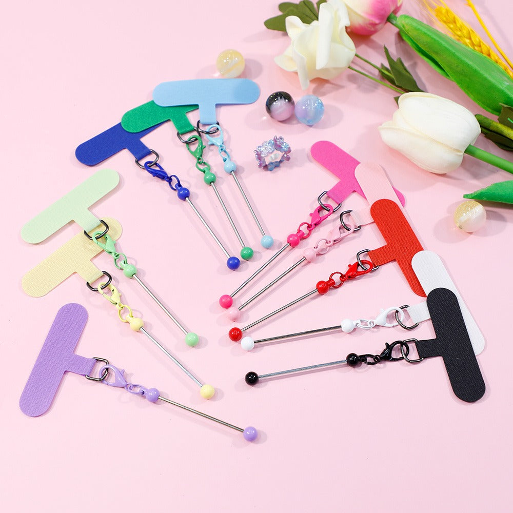 Beadable Phone Tether Tab Set 30pcs, DIY Phone Lanyard Adapter Kit with Blank Beadable Bars for Custom Phone Charms