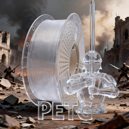 3D Printer Filament PETG 1.75mm 1kg Open-Rim Spool with Nine Solid, Metallic and Transparent Options