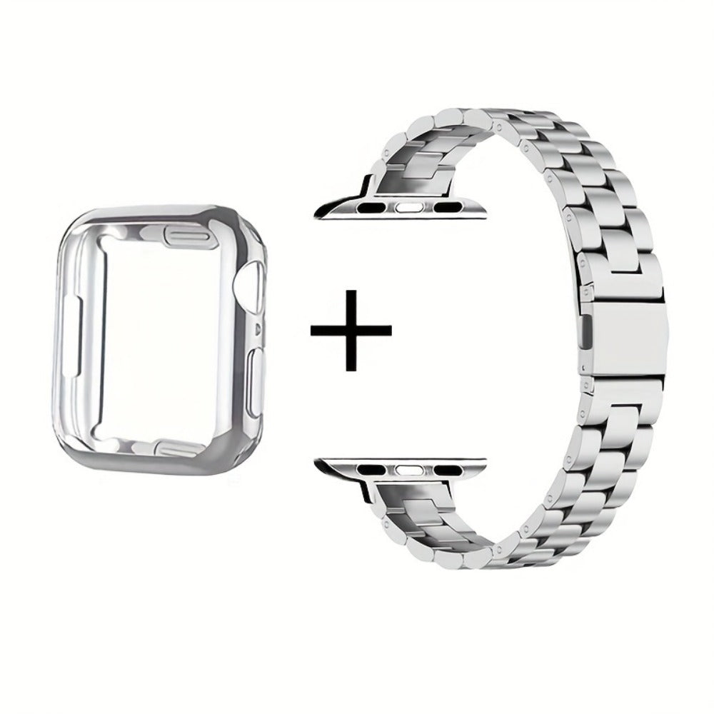 Slim Waist Apple Watch Steel Band & Half Shell Case 3-Piece Set for an Everyday Personal Care Routine
