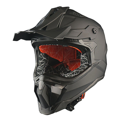 Motorcycle Helmet 1STORM Dirt-Bike Full-Face Shell with Peak Visor, XS-XXL Sizes, Padded Liner and Graphic Styles