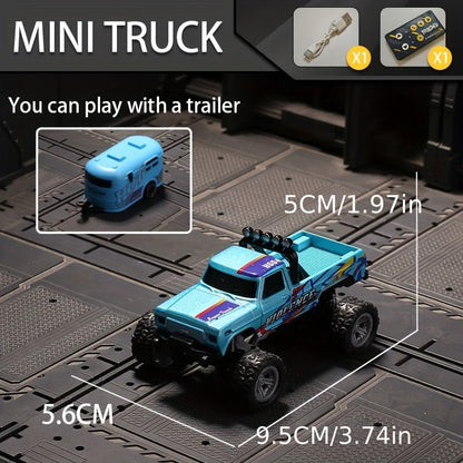 1:64 Scale Mini RC Car Alloy Off-Road Truck with Shock Absorbers – Pocket-Sized Remote Control Car for Boys Ages 6 7 8 9 10